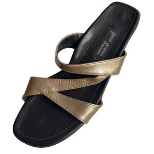 Paul Green Tan Patent Leather Strap Sandals. Nice. Size 8
